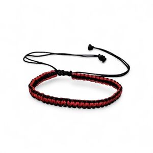 Red and Black Macrame Bracelet